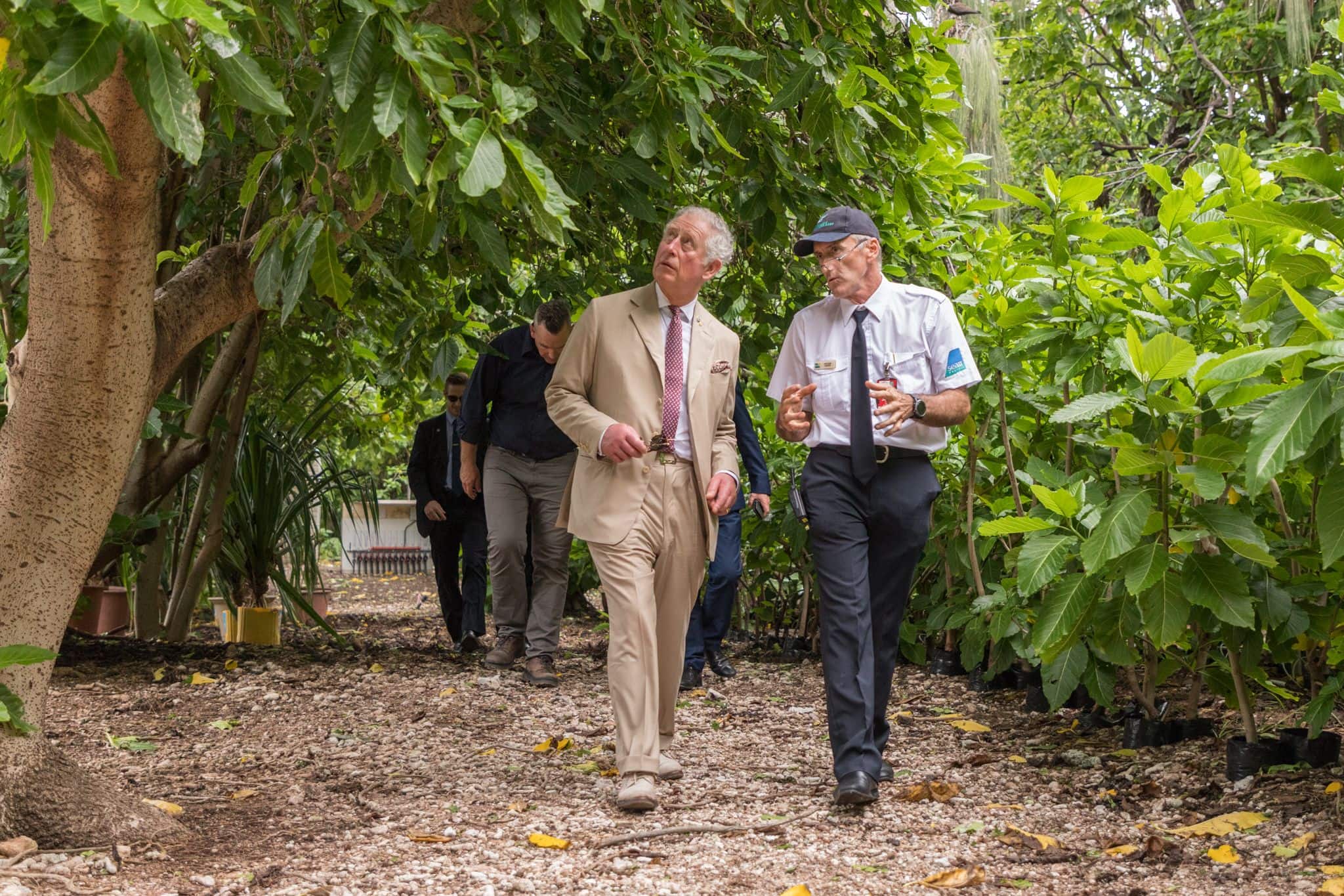 HRH King Charles exploring the Lady Elliot Island Nursery 2018