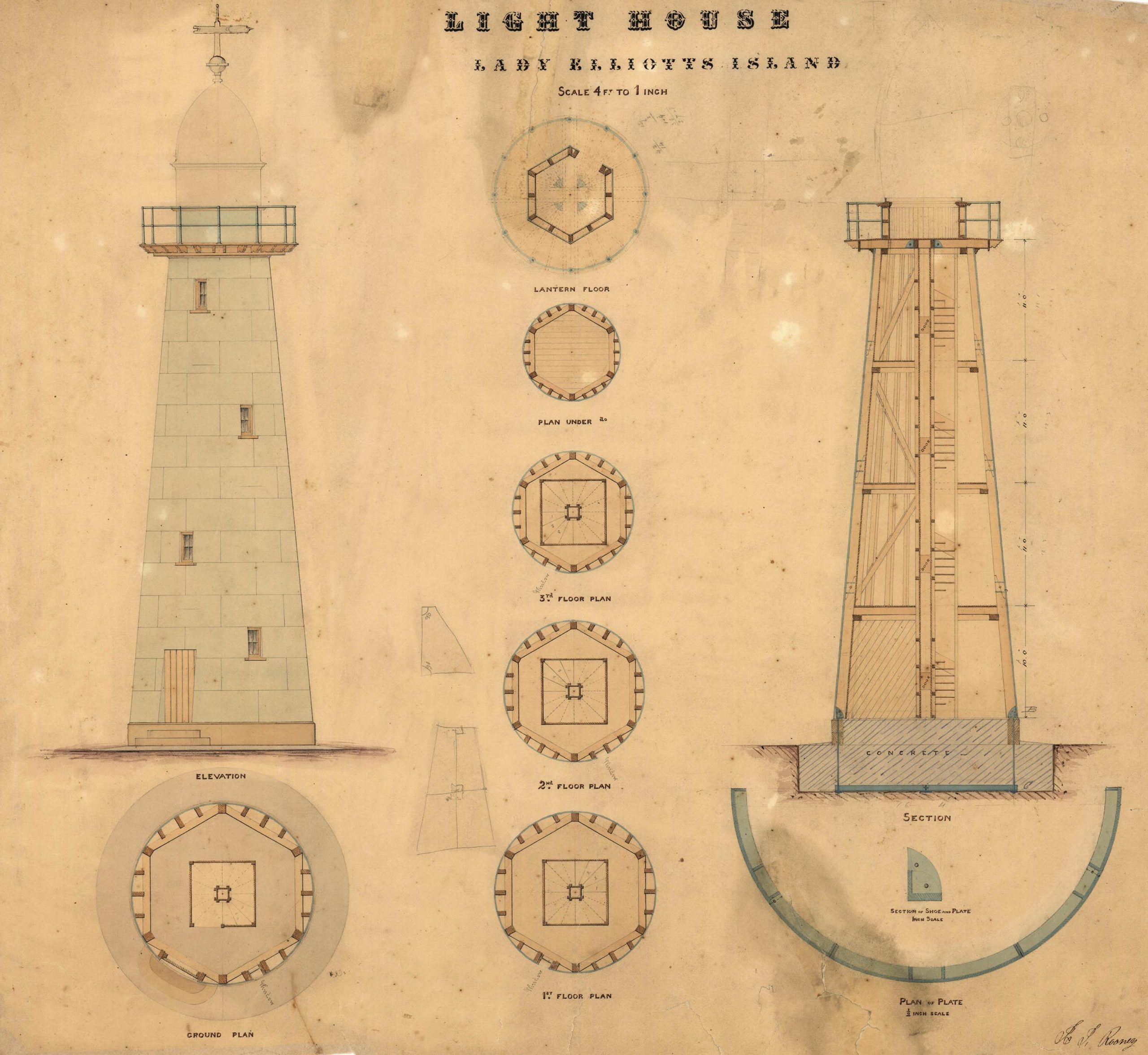 Lady Elliot Island Lighthouse Drawings