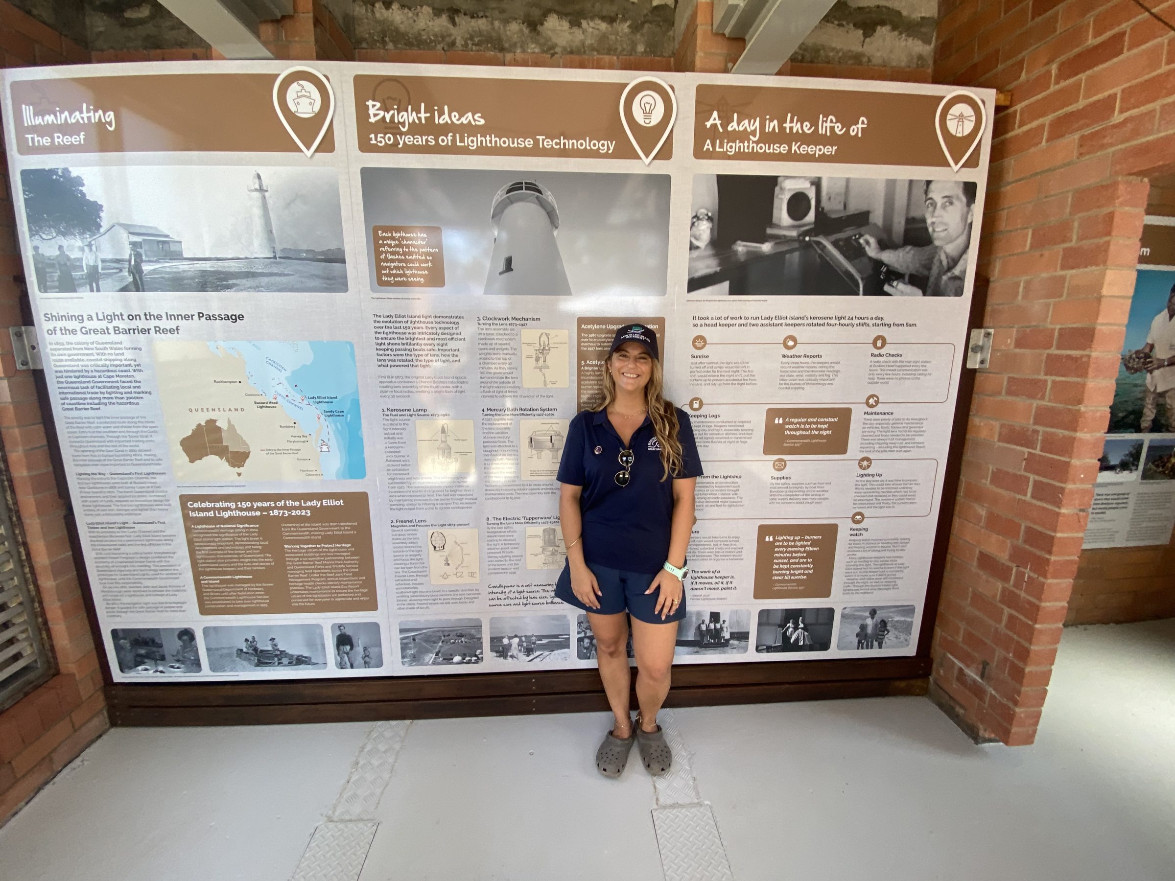 Jessica in the Lady Elliot Island Cultural Heritage Museum